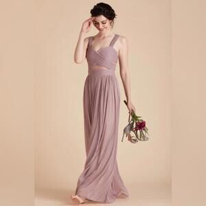 Birdy Grey Womens Elsye‎ Mesh Maxi Dress Mauve Size S New